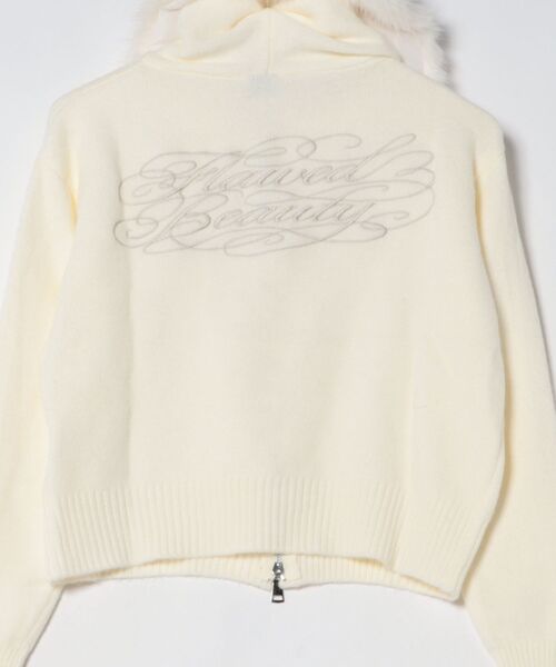 Judin（ジュディン）の「Embroidered fur knit hoodie【JD】（ニット/セーター・レディース・ホワイト/グレー/ベージュ・FREE）」の7枚目の写真