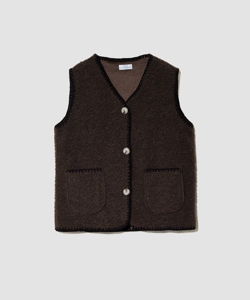 セール】GENTIL/ジャンティー ブランケットSt x ボアベスト（ベスト