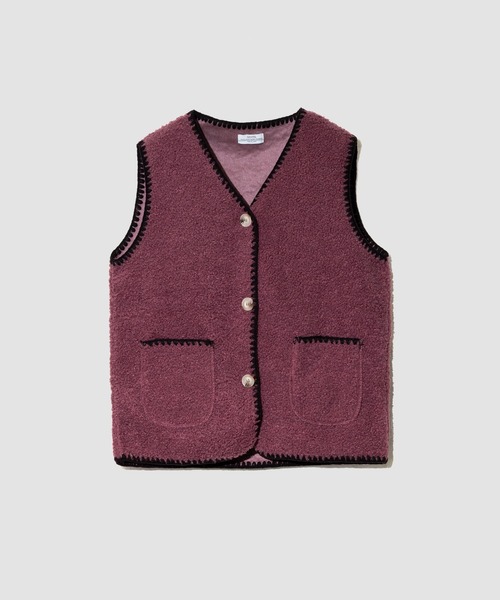 セール】GENTIL/ジャンティー ブランケットSt x ボアベスト（ベスト