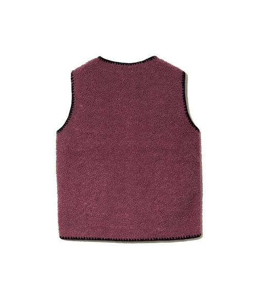 go slow caravan（ゴースローキャラバン）の「GENTIL/ジャンティー　ブランケットSt x ボアベスト（ベスト・レディース・ピンク/ブラウン・FREE）」の12枚目の写真