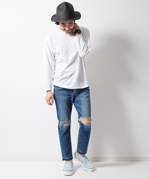 LEE×AMERICAN RAG CIE（リーアメリカンラグシー）の「LEE×AMERICAN RAG CIE  カットオフデニムパンツ（デニムパンツ・メンズ・インディゴブルー・29/32/30/31/28）」の6枚目の写真