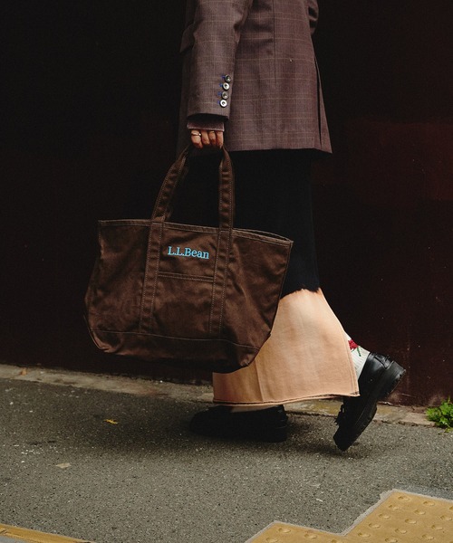 L.L.Bean（エルエルビーン）の「(L.L. Bean)GROCERY TOTE BAG（トートバッグ・レディース・ライトブルー/ブラウン/ピンク/グリーン・ONE SIZE）」の2枚目の写真