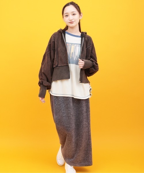 チチカカ（チチカカ）の「Orale! 裏毛ケミカル切替ジップパーカー（パーカー・レディース・ブラック/ブルー・FREE）」の3枚目の写真