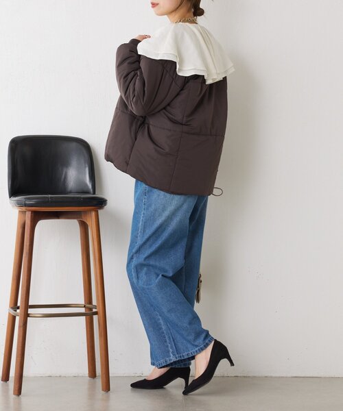 Jena espace merveilleux（ジェナ　エスパスメルヴェイユ）の「【軽量】キルティングラインジャケット（ノーカラージャケット・レディース・アイボリー/ブラウン・FREE）」の16枚目の写真