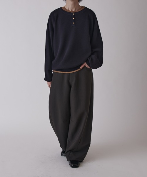 Lui's（ルイス）の「レイヤードヘンリー（ニット/セーター・メンズ・ネイビー/グレー/ブラック・M/S）」の21枚目の写真