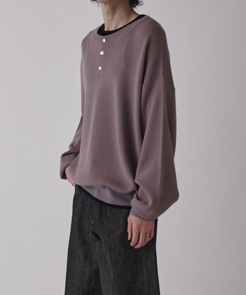 Lui's（ルイス）の「レイヤードヘンリー（ニット/セーター・メンズ・ネイビー/グレー/ブラック・M/S）」の17枚目の写真