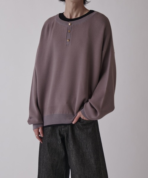 Lui's（ルイス）の「レイヤードヘンリー（ニット/セーター・メンズ・ネイビー/グレー/ブラック・M/S）」の16枚目の写真