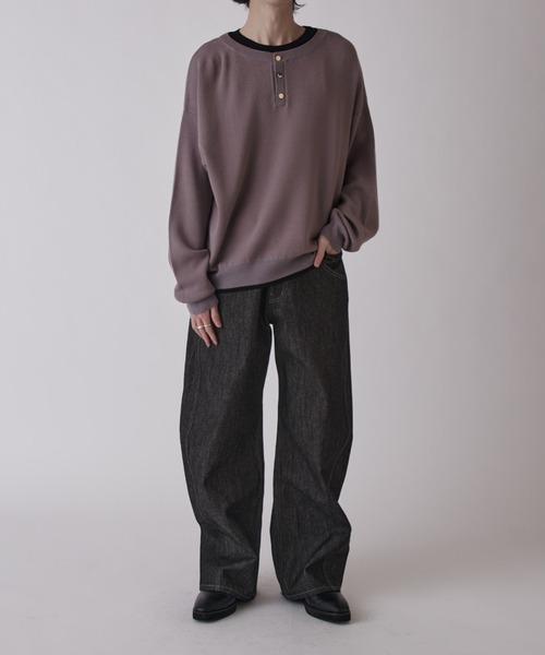 Lui's（ルイス）の「レイヤードヘンリー（ニット/セーター・メンズ・ネイビー/グレー/ブラック・M/S）」の20枚目の写真