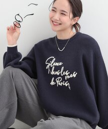 SHOO・LA・RUE | 【洗濯機可/S-LL】裾スカラップが差がつく コード刺繍ロゴニット(ニット/セーター)