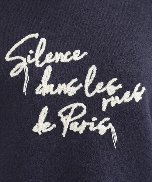 SHOO・LA・RUE(シューラルー)の「【洗濯機可/S-LL】裾スカラップが差がつく コード刺繍ロゴニット(ニット/セーター・レディース・ネイビー系4/グレー系4/アイボリー系4・02/01/04/03)」の7枚目の写真