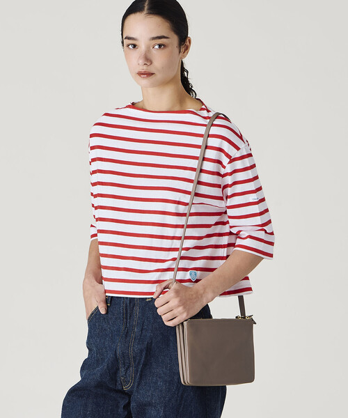 ORCIVAL（オーシバル）の「ORCIVAL | ナッパレザー ジップポーチショルダーバッグ UNISEX（ショルダーバッグ・レディース・ブラウン系その他2/ブラック/レッド・-）」の14枚目の写真