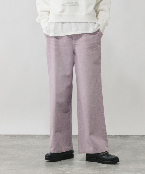 GLOBAL WORK(グローバルワーク)の「GOODデニムカラーイージーパンツ/632974(デニムパンツ・レディース・ベージュ/ブラウン/ピンク/ラベンダー・SMALL/MEDIUM/LARGE/X-SMALL)」の3枚目の写真