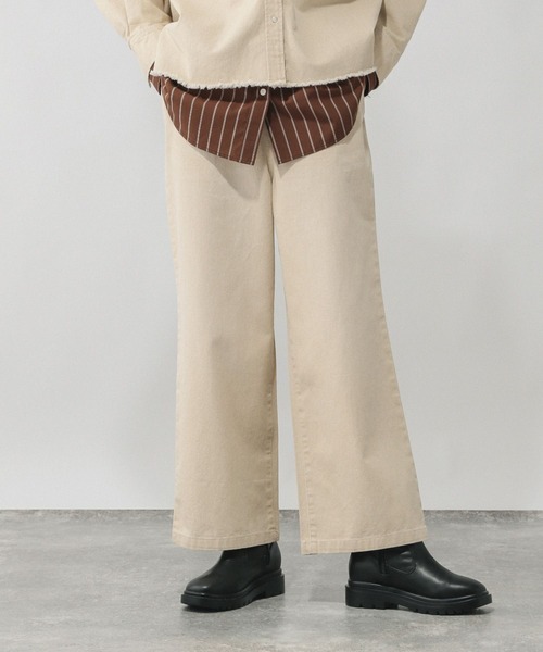 GLOBAL WORK(グローバルワーク)の「GOODデニムカラーイージーパンツ/632974(デニムパンツ・レディース・ベージュ/ブラウン/ピンク/ラベンダー・SMALL/MEDIUM/LARGE/X-SMALL)」の11枚目の写真