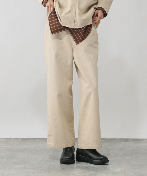 GLOBAL WORK(グローバルワーク)の「GOODデニムカラーイージーパンツ/632974(デニムパンツ・レディース・ベージュ/ブラウン/ピンク/ラベンダー・SMALL/MEDIUM/LARGE/X-SMALL)」の12枚目の写真