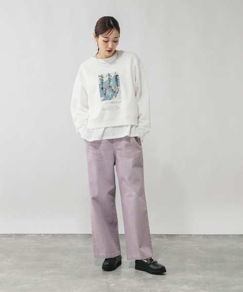 GLOBAL WORK(グローバルワーク)の「GOODデニムカラーイージーパンツ/632974(デニムパンツ・レディース・ベージュ/ブラウン/ピンク/ラベンダー・SMALL/MEDIUM/LARGE/X-SMALL)」の17枚目の写真