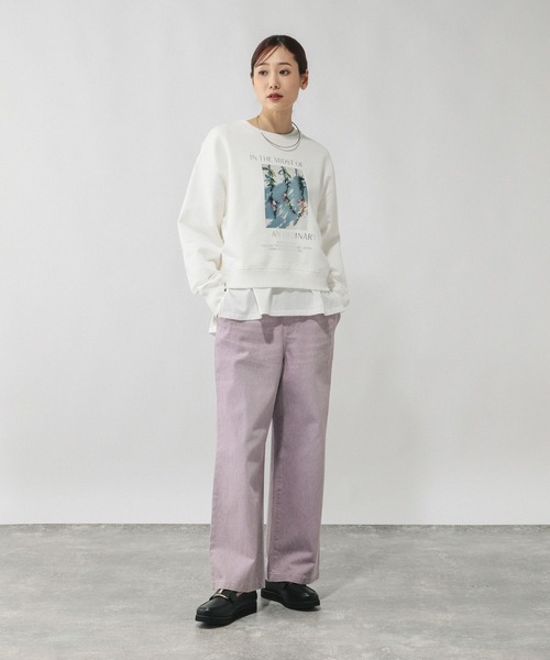 GLOBAL WORK(グローバルワーク)の「GOODデニムカラーイージーパンツ/632974(デニムパンツ・レディース・ベージュ/ブラウン/ピンク/ラベンダー・SMALL/MEDIUM/LARGE/X-SMALL)」の18枚目の写真