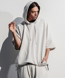 mpa4039-Lyocell Blend Lightweight Cardboard Knit Short Sleeve Zip Parka 半袖パーカー(S65426cmb)