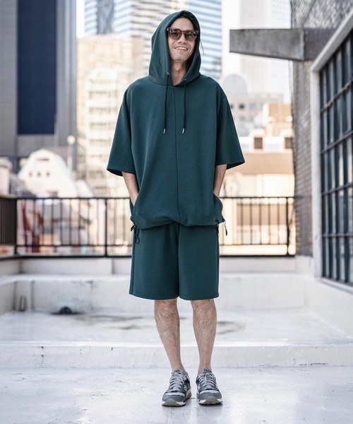CAMBIO(カンビオ)の「mpa4039-Lyocell Blend Lightweight Cardboard Knit Short Sleeve Zip Parka 半袖パーカー(S65426cmb)(パーカー・メンズ・ブラック/ダークブルー/チャコール/キナリ・S/M/L)」の20枚目の写真