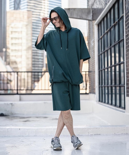 CAMBIO(カンビオ)の「mpa4039-Lyocell Blend Lightweight Cardboard Knit Short Sleeve Zip Parka 半袖パーカー(S65426cmb)(パーカー・メンズ・ブラック/ダークブルー/チャコール/キナリ・S/M/L)」の21枚目の写真