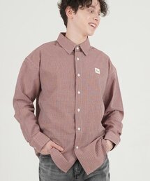 THE-ABON（エイボン）の「ミニチェックオーバーサイズシャツレッド（シャツ/ブラウス）」