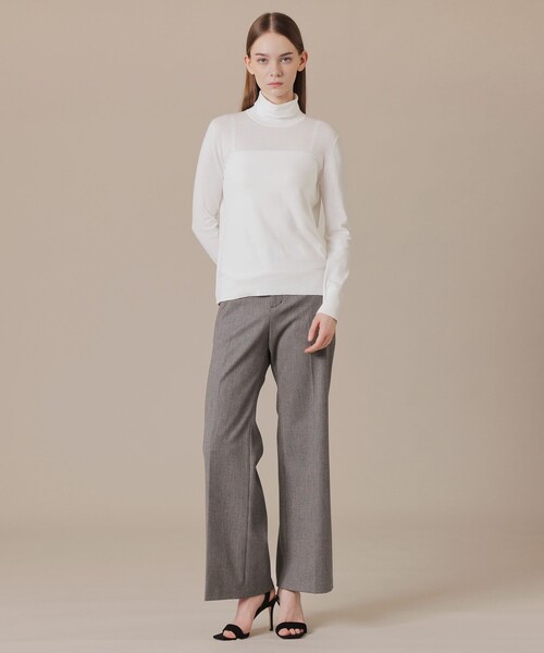 MACKINTOSH LONDON(マッキントッシュ ロンドン)の「【SUPER FINE LAB.】メルテッドサウラコットンタートルネックプルオーバー(ニット/セーター・レディース・オフホワイト/グレー系その他2/ブラック/チャコールグレー・38)」の5枚目の写真
