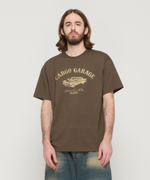 オールドカプリンティングロゴオーバー半袖Tシャツ(カーキ)