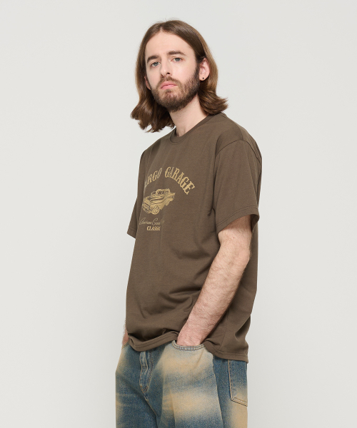 CARGOBROS（カーゴブロス）の「オールドカプリンティングロゴオーバー半袖Tシャツ（カーキ）（Tシャツ/カットソー・メンズ・その他・S/M/L/2XL/XL）」の2枚目の写真