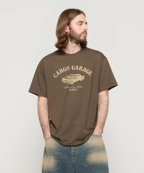 CARGOBROS（カーゴブロス）の「オールドカプリンティングロゴオーバー半袖Tシャツ（カーキ）（Tシャツ/カットソー・メンズ・その他・S/M/L/2XL/XL）」の5枚目の写真