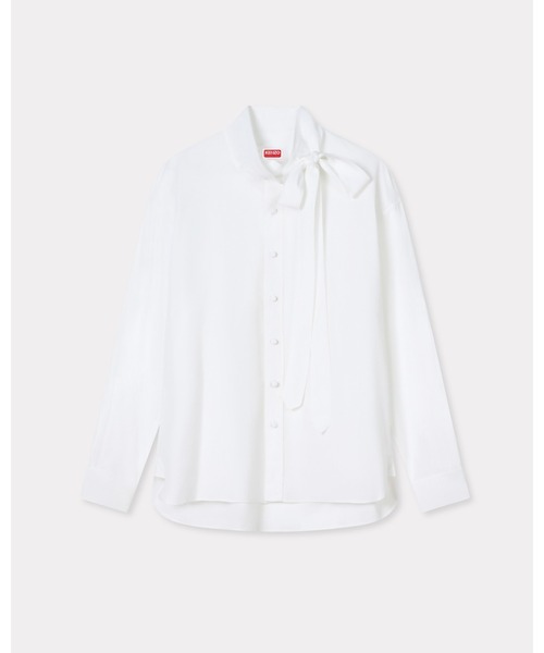 ボウ カラー シャツ イン コットン