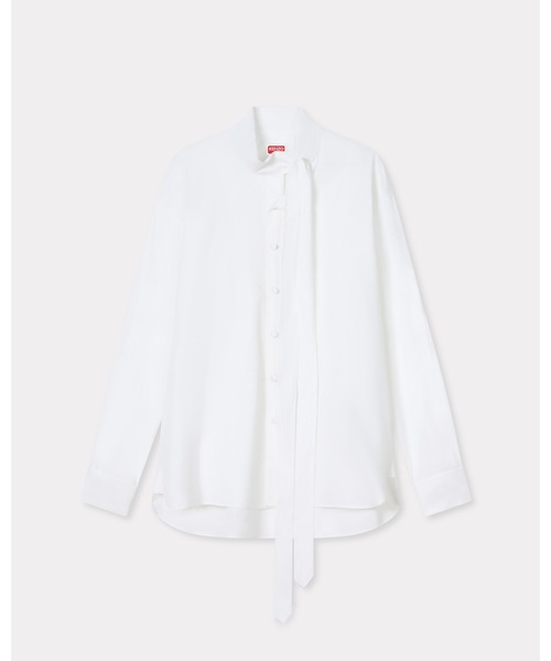 ボウ カラー シャツ イン コットン