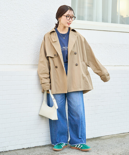 FREAK'S STORE（フリークスストア）の「限定展開　ショート トレンチ（トレンチコート・レディース・ナチュラル/ベージュ/ブラック/オリーブ・ﾌﾘ-）」の19枚目の写真