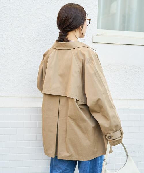 FREAK'S STORE（フリークスストア）の「限定展開　ショート トレンチ（トレンチコート・レディース・ナチュラル/ベージュ/ブラック/オリーブ・ﾌﾘ-）」の22枚目の写真