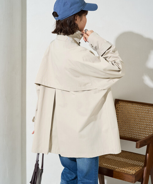 FREAK'S STORE（フリークスストア）の「限定展開　ショート トレンチ（トレンチコート・レディース・ナチュラル/ベージュ/ブラック/オリーブ・ﾌﾘ-）」の11枚目の写真