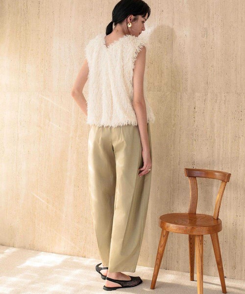 ELFRANK（エルフランク）の「【2026SS】ボックスプリーツ カーブパンツ ワイドパンツ《着用動画あり》（その他パンツ・レディース・ベージュ/チャコールグレー・L/M/S）」の14枚目の写真