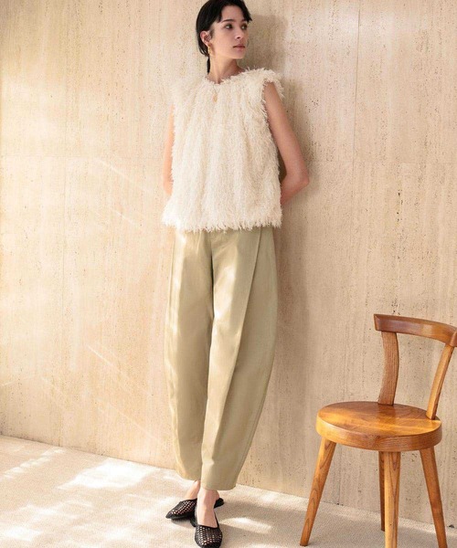 ELFRANK（エルフランク）の「【2026SS】ボックスプリーツ カーブパンツ ワイドパンツ《着用動画あり》（その他パンツ・レディース・ベージュ/チャコールグレー・L/M/S）」の21枚目の写真