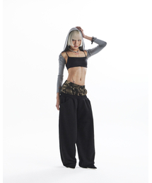 sheena camo layered pants - gray