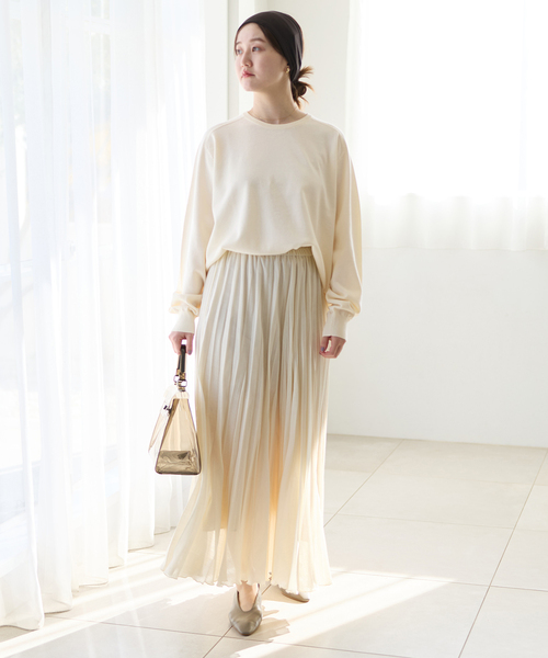 IENA（イエナ）の「《新色あり/追加4》LEVITAコットンプルオーバー（ニット/セーター・レディース・アイボリー/ライトグレー/ブラウン/ラベンダー・FREE）」の6枚目の写真