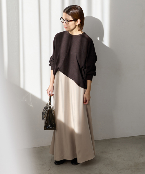 IENA（イエナ）の「《新色あり/追加4》LEVITAコットンプルオーバー（ニット/セーター・レディース・アイボリー/ライトグレー/ブラウン/ラベンダー・FREE）」の7枚目の写真