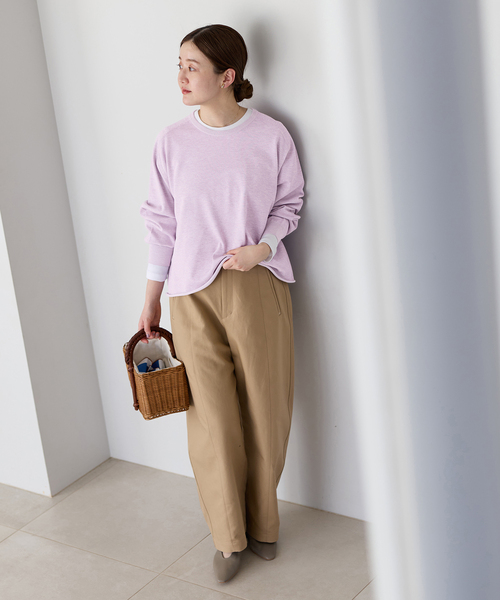 IENA（イエナ）の「《新色あり/追加4》LEVITAコットンプルオーバー（ニット/セーター・レディース・アイボリー/ライトグレー/ブラウン/ラベンダー・FREE）」の8枚目の写真