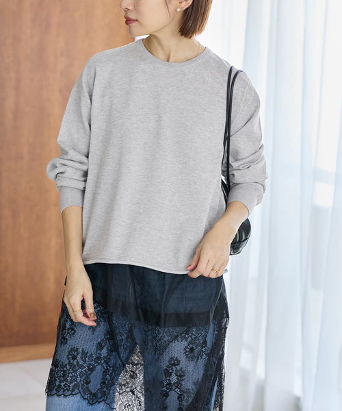 IENA（イエナ）の「《新色あり/追加4》LEVITAコットンプルオーバー（ニット/セーター・レディース・アイボリー/ライトグレー/ブラウン/ラベンダー・FREE）」の10枚目の写真