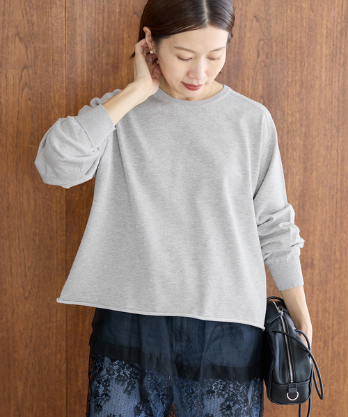 IENA（イエナ）の「《新色あり/追加4》LEVITAコットンプルオーバー（ニット/セーター・レディース・アイボリー/ライトグレー/ブラウン/ラベンダー・FREE）」の11枚目の写真