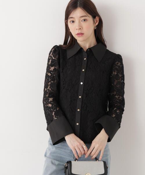 PROPORTION BODY DRESSING（プロポーションボディドレッシング）の「＜ウォッシャブル＞ビック衿レースブラウス / 1216110204（シャツ/ブラウス・レディース・ホワイト系その他/ブラック/ブルー・SMALL/MEDIUM）」の4枚目の写真