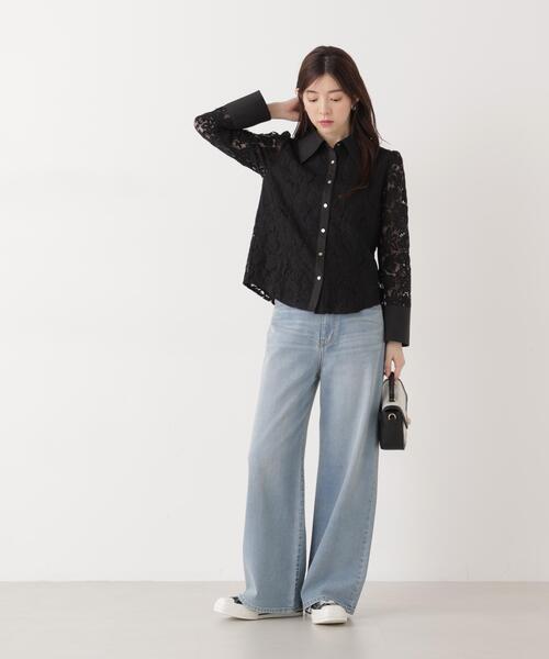 PROPORTION BODY DRESSING（プロポーションボディドレッシング）の「＜ウォッシャブル＞ビック衿レースブラウス / 1216110204（シャツ/ブラウス・レディース・ホワイト系その他/ブラック/ブルー・SMALL/MEDIUM）」の5枚目の写真