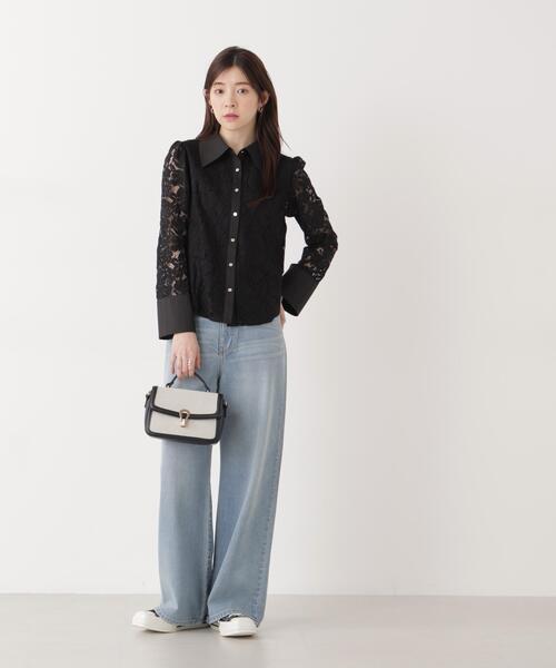 PROPORTION BODY DRESSING（プロポーションボディドレッシング）の「＜ウォッシャブル＞ビック衿レースブラウス / 1216110204（シャツ/ブラウス・レディース・ホワイト系その他/ブラック/ブルー・SMALL/MEDIUM）」の6枚目の写真