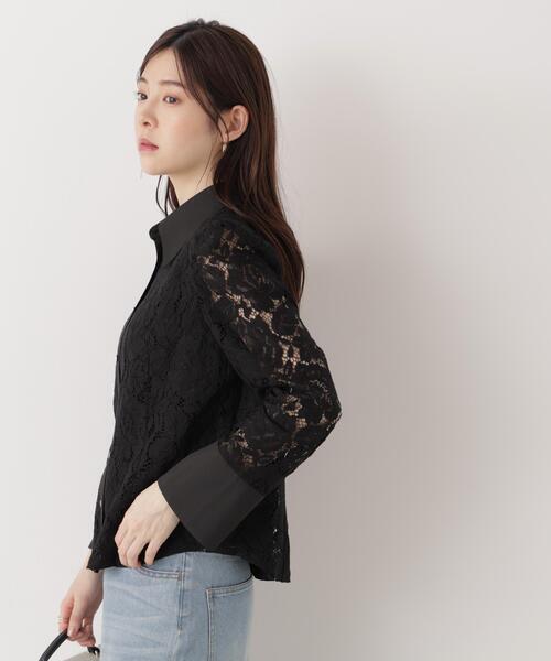 PROPORTION BODY DRESSING（プロポーションボディドレッシング）の「＜ウォッシャブル＞ビック衿レースブラウス / 1216110204（シャツ/ブラウス・レディース・ホワイト系その他/ブラック/ブルー・SMALL/MEDIUM）」の4枚目の写真