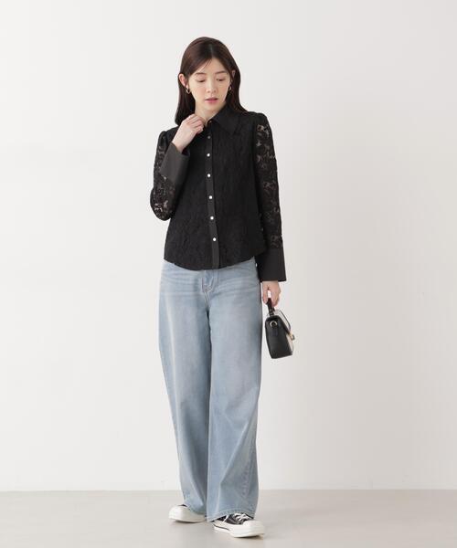 PROPORTION BODY DRESSING（プロポーションボディドレッシング）の「＜ウォッシャブル＞ビック衿レースブラウス / 1216110204（シャツ/ブラウス・レディース・ホワイト系その他/ブラック/ブルー・SMALL/MEDIUM）」の5枚目の写真