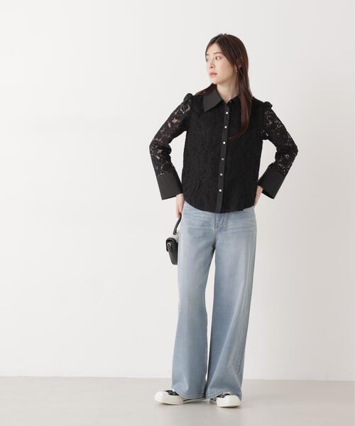 PROPORTION BODY DRESSING（プロポーションボディドレッシング）の「＜ウォッシャブル＞ビック衿レースブラウス / 1216110204（シャツ/ブラウス・レディース・ホワイト系その他/ブラック/ブルー・SMALL/MEDIUM）」の6枚目の写真