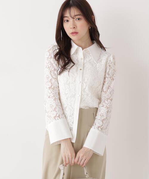 PROPORTION BODY DRESSING（プロポーションボディドレッシング）の「＜ウォッシャブル＞ビック衿レースブラウス / 1216110204（シャツ/ブラウス・レディース・ホワイト系その他/ブラック/ブルー・SMALL/MEDIUM）」の9枚目の写真