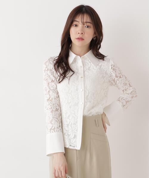 PROPORTION BODY DRESSING（プロポーションボディドレッシング）の「＜ウォッシャブル＞ビック衿レースブラウス / 1216110204（シャツ/ブラウス・レディース・ホワイト系その他/ブラック/ブルー・SMALL/MEDIUM）」の12枚目の写真