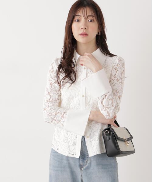 PROPORTION BODY DRESSING（プロポーションボディドレッシング）の「＜ウォッシャブル＞ビック衿レースブラウス / 1216110204（シャツ/ブラウス・レディース・ホワイト系その他/ブラック/ブルー・SMALL/MEDIUM）」の14枚目の写真